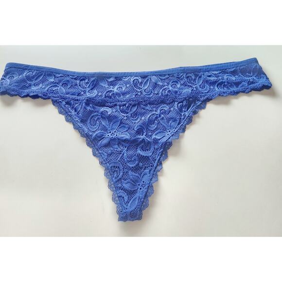 Adore Me Pack of 2 Lace Thong Blue Panty Plus Size 3X Intimates Sexy Lingerie - Picture 2 of 5